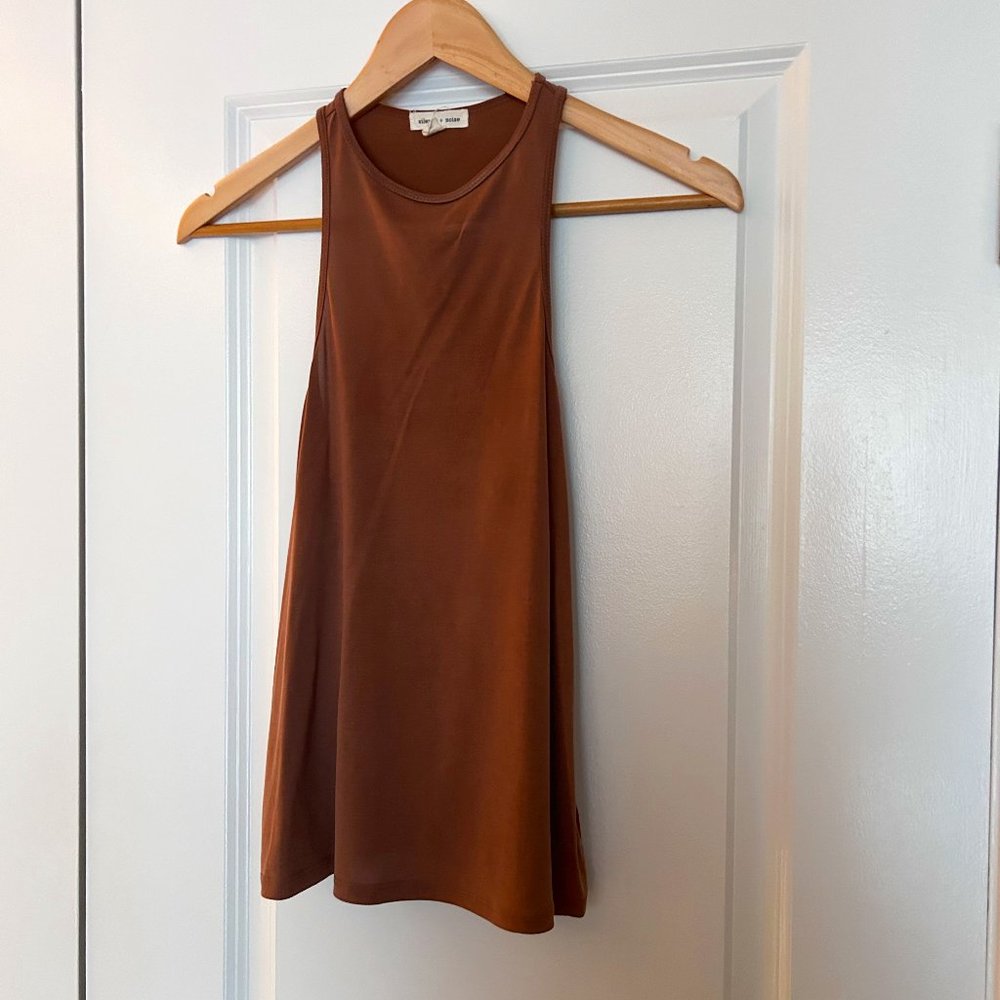 Never-Worn Silence + Noise Brown Racerback Tank